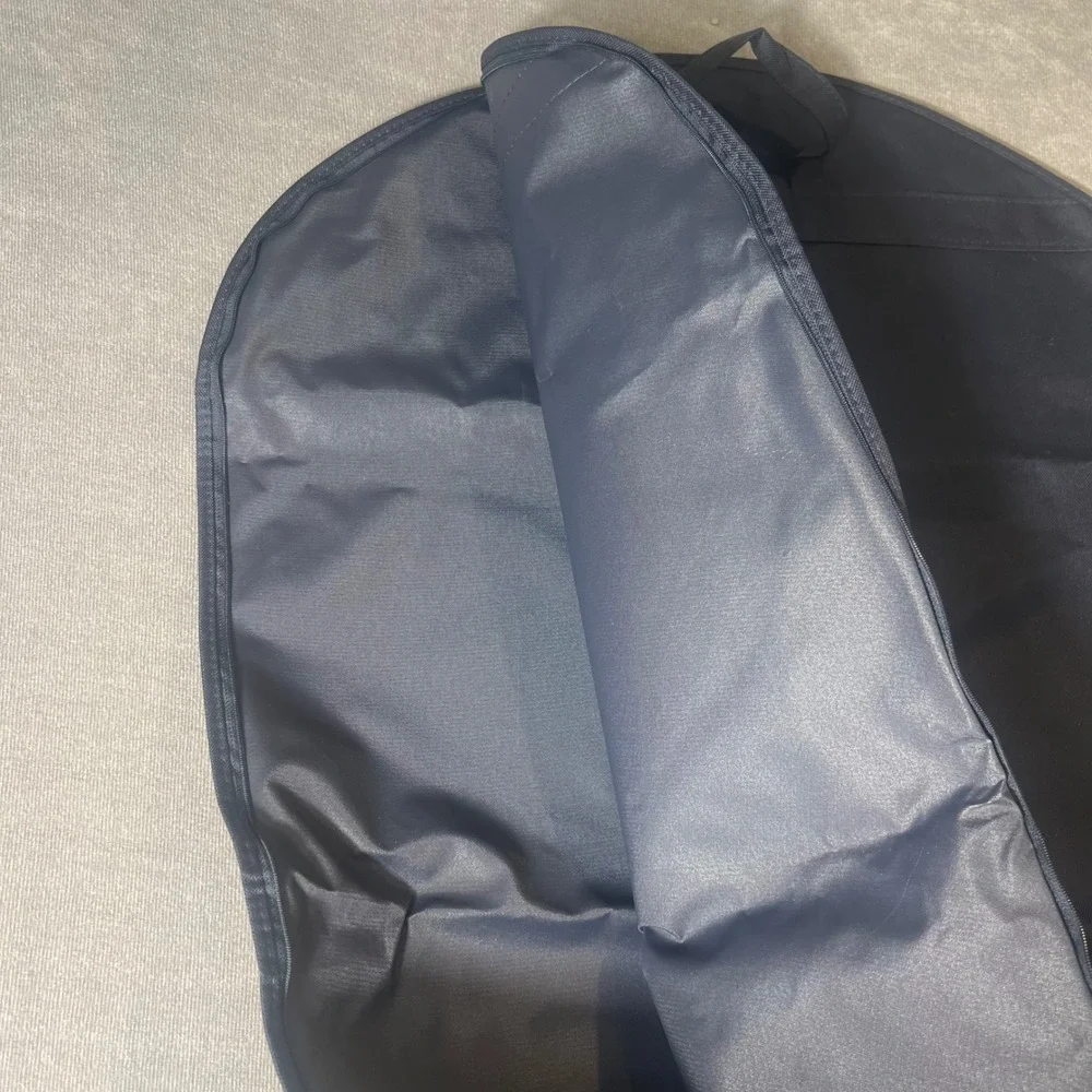 Ralph Lauren Navy Blue Canvas Garment Bag Suit Cover Travel Bag Gold Logo